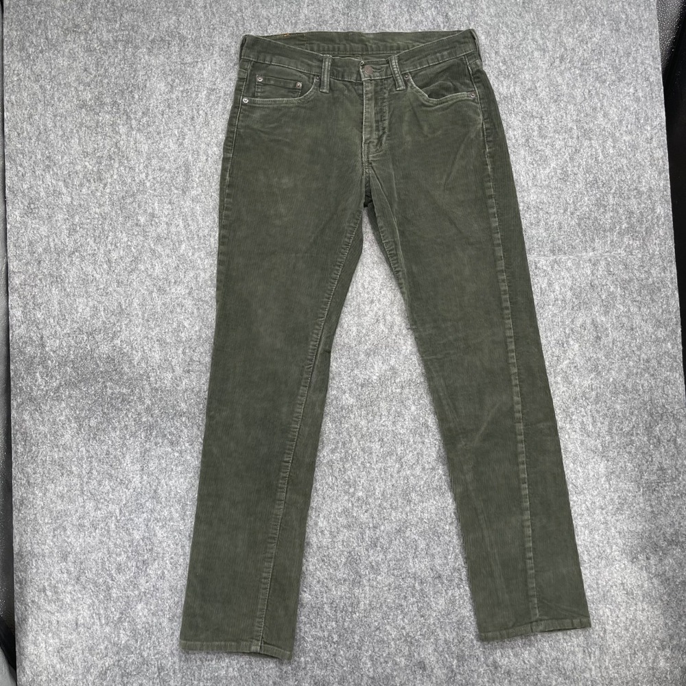 Levis Corduroy Pants Mens 29x32 Olive Green Cords 511 Slim Fit